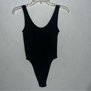 Black Ribbed Tanktop Bodysuit